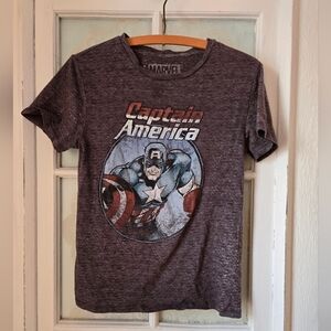 Marvel Captain America Graphic Tee – Heathered Gray (Youth S/P)